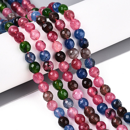 Dyed Natural White Jade Beads Strands G-T139-6mm-60-01-1