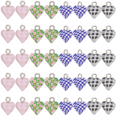 40Pcs 4 Styles Handmade Polymer Clay Charms CLAY-SC0002-91A-1