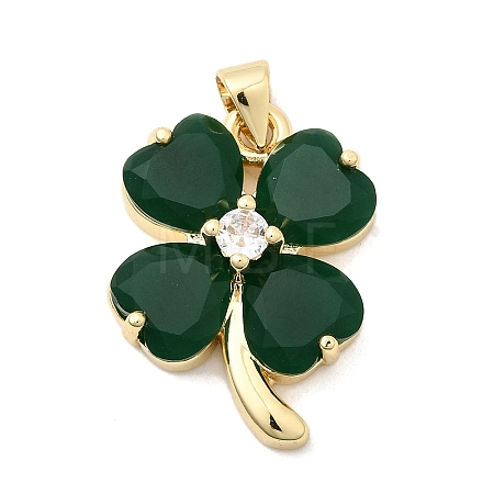 Brass Glass Pendants KK-H529-40G-02-1