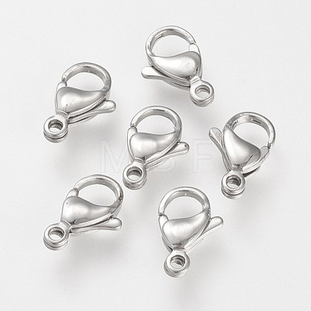 Tarnish Resistant 304 Stainless Steel Lobster Claw Clasps STAS-S066-13mm-15-1