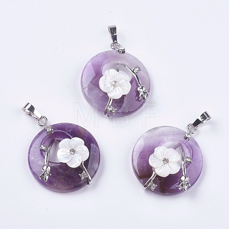 Natural Amethyst Pendants G-F546-A03-1