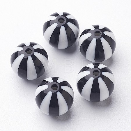 Colorful Stripe Chunky Bubblegum Acrylic Beads X-SACR-ZX010-9-1