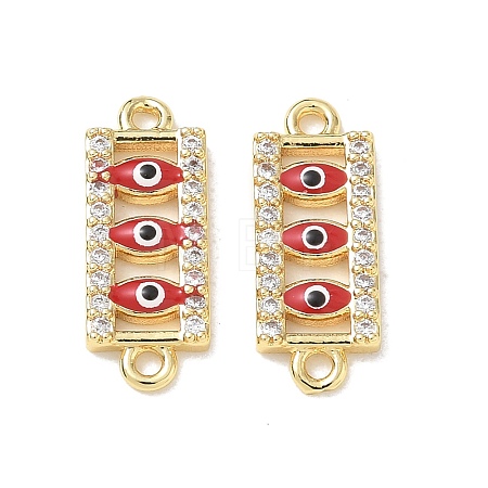 Brass Micro Pave Clear Cubic Zirconia Connector Charms CU-CBA6305-11G-B-1