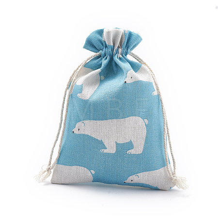 Polycotton(Polyester Cotton) Packing Pouches Drawstring Bags ABAG-S003-01A-1