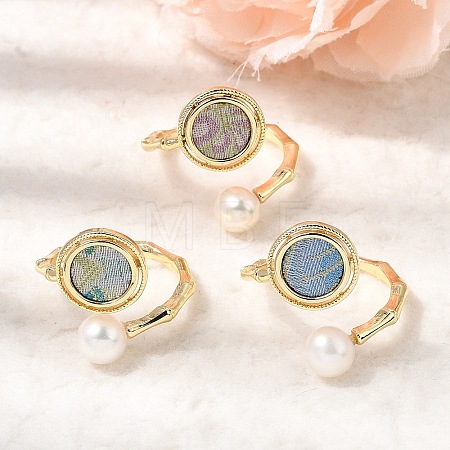 Brass Cuff Open Rings AJEW-H158-06G-1