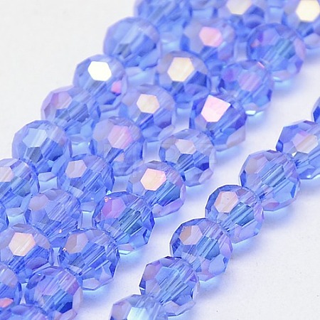 Electroplate Glass Beads Strands EGLA-J042-4mm-AB02-1