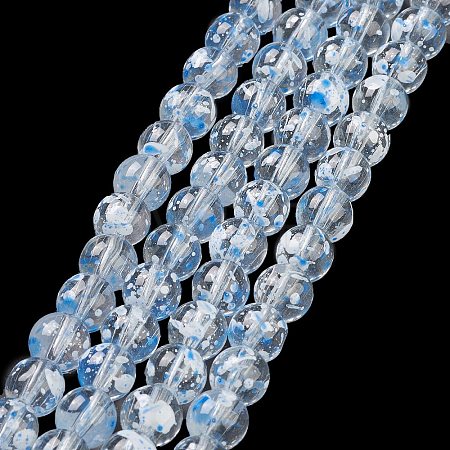 Baking Paint Transparent Glass Bead Strands DGLA-R053-02C-1