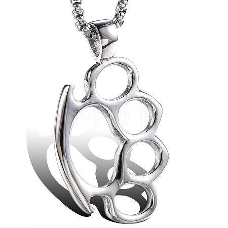 Non-Tarnish Knuckles Pendant Necklaces FIND-PW0024-14A-1
