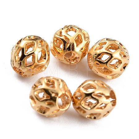 Long-Lasting Hollowed Plated Brass Beads LS-KK-O133-003C-G-1