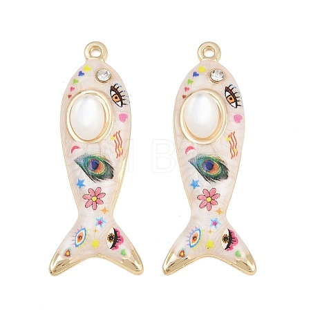 Printed Alloy Enamel Pendants RB-CBAA915-02G-06-1