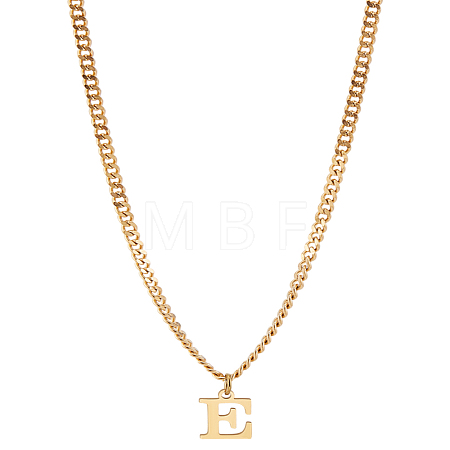 1Pc 304 Stainless Steel Letter Pendant Necklaces NJEW-LP0001-33E-G-1