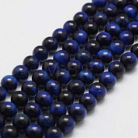 Natural Tiger Eye Bead Strands G-P230-08-B-8mm-1