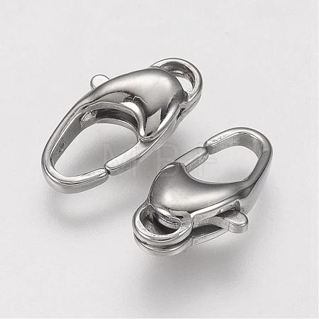 Tarnish Resistant 304 Stainless Steel Lobster Claw Clasps STAS-F109-01P-1