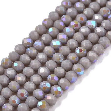 Electroplate Opaque Solid Color Glass Beads Strands EGLA-A044-P1mm-L10-1