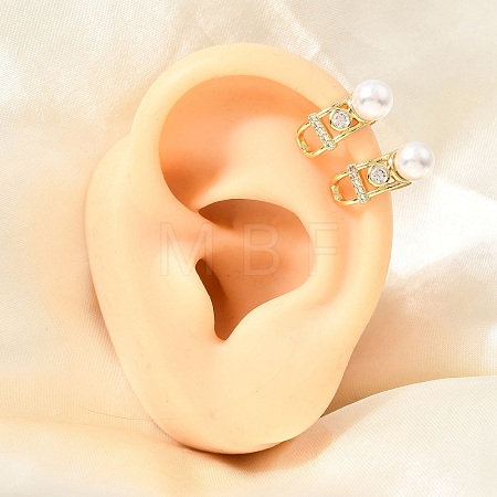 Brass Micro Pave Cubic Zirconia Cuff Earrings CU-CBAE7DF-16G-1