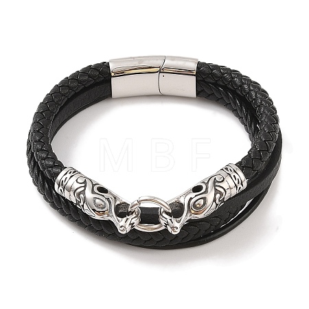Braided Microfiber Leather Multi-strand Bracelets BJEW-B096-21C-1