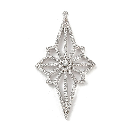 Brass Micro Pave Cubic Zirconia Pendants KK-M322-46P-1