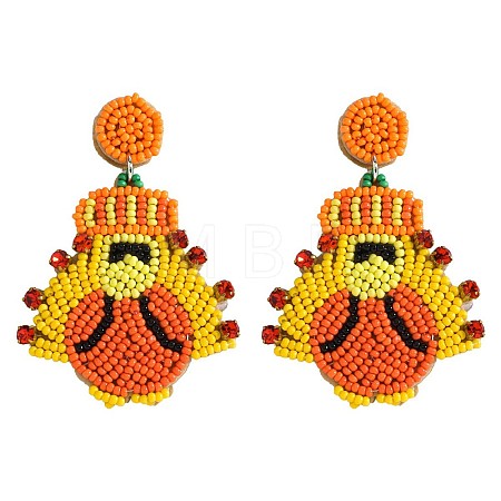 Alloy Enamel Dangle Stud Earrings FS-WG6CE38-14-1