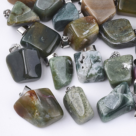 Natural Indian Agate Pendants G-Q996-14-1