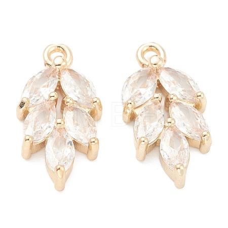 Brass Clear Cubic Zirconia Pendants ZIRC-O042-03G-1