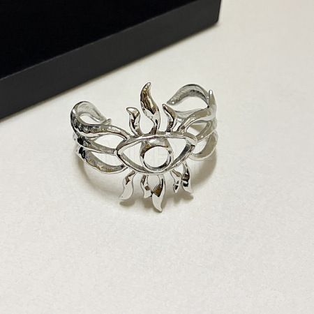 Alloy Hollow Cuff Bangles for Women WG2682B-02-1
