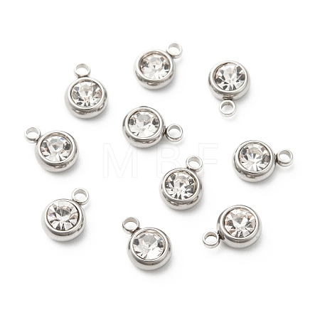 201 Stainless Steel Rhinestone Charms STAS-S068-04-1