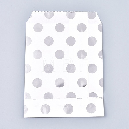 Polka Dot Pattern Eco-Friendly Kraft Paper Bags AJEW-M207-H01-02-1