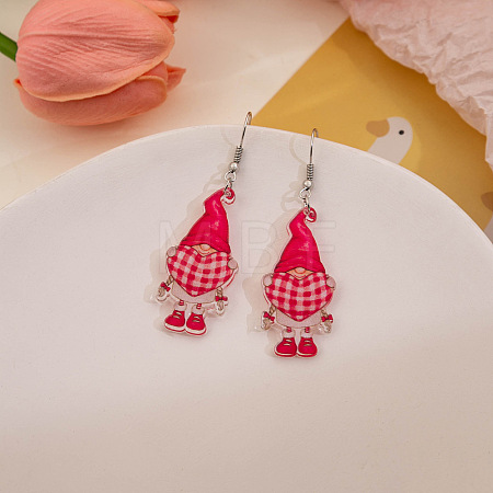 Valentine's Day Acrylic Dangle Earrings FS-WGA423C-08-1