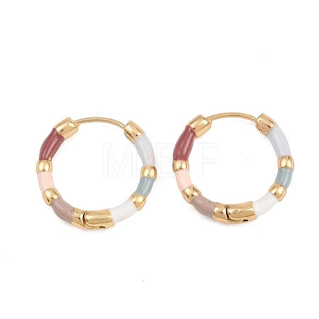 Women's Colorful Alloy Enamel Huggie Hoop Earrings AL-CBA3C8B-17G-1