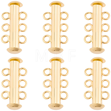 6Pcs Brass Slide Lock Clasps KK-BBC0027-58B-1