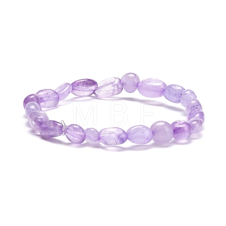 Natural Lavender Amethyst Chip Beads Stretch Bracelet BJEW-JB07115-1
