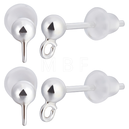 10Pcs 925 Sterling Silver Stud Earring Findings STER-BBC0001-51-1