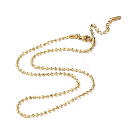 Ion Plating(IP) 304 Stainless Steel Ball Chain Necklace NJEW-D045-03G-1