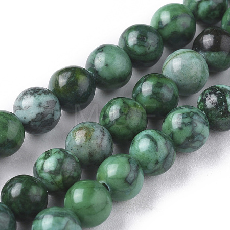 Natural Map Stone Picasso Jasper Beads Strands G-F668-29-6mm-1