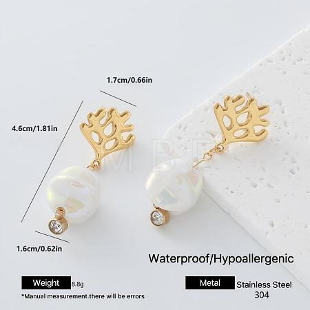 304 Stainless Steel Rhinestone Stud Earrings for Women PM4450-6-1