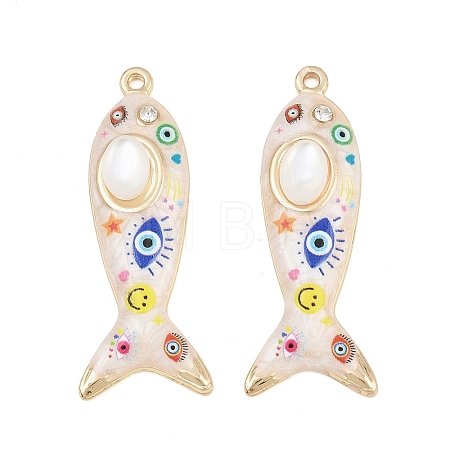 Printed Alloy Enamel Pendants RB-CBAA915-02G-03-1