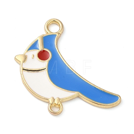Rack Plating Alloy Enamel Bird Connector Charms ENAM-U001-03A-G-1