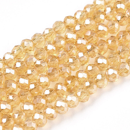 Electroplate Glass Beads Strands EGLA-A034-T1mm-A01-1