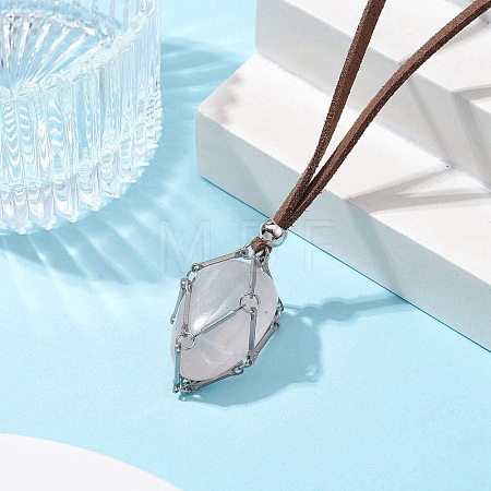 Crystal Holder Cage Necklace NJEW-JN04587-02-1