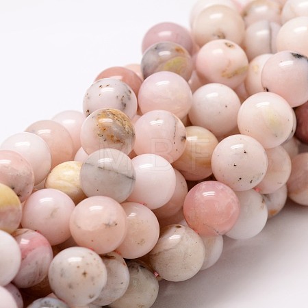 Round Natural Pink Opal Beads Strands G-K071-12mm-1