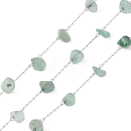 Handmade Natural Green Aventurine Chip Beads Chain CHS-H028-06A-07-1
