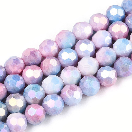 Anti-Tarnish Electroplate Glass Beads Strands EGLA-T021-10mm-15-07-1