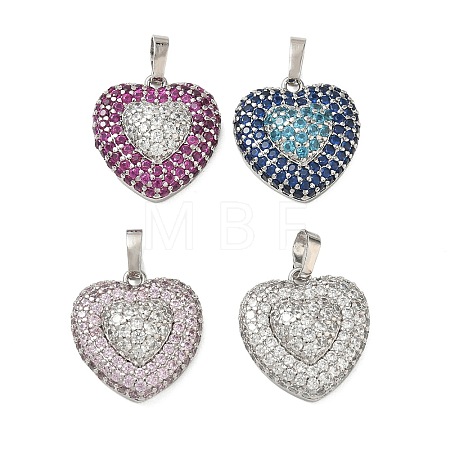 Brass Micro Pave Cubic Zirconia Pendants KK-CBA74BF-12P-02-1