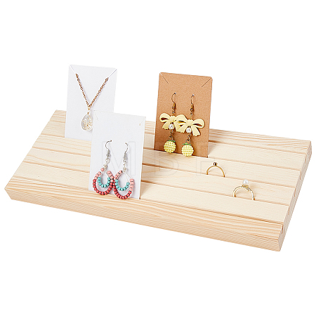 5-Slot Wood Slant Back Earring Display Stands EDIS-WH0021-36C-1