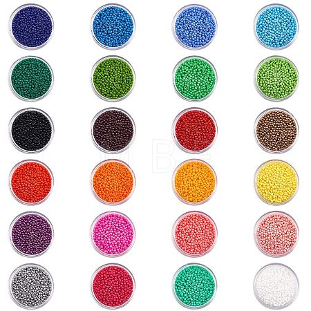 24 Colors Grade A Glass Seed Beads Sets SEED-PH0004-03-1