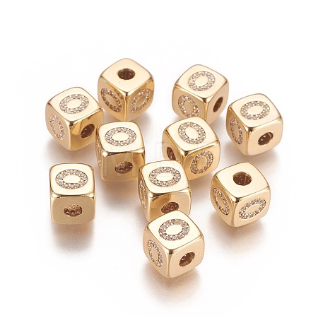 Brass Micro Pave Cubic Zirconia Beads KK-K238-16G-O-1