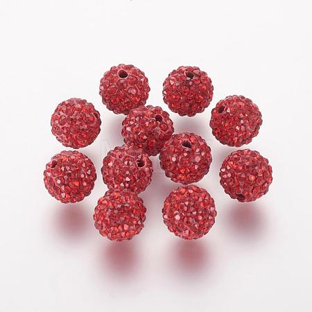 Polymer Clay Rhinestone Beads RB-K050-10mm-C22-1