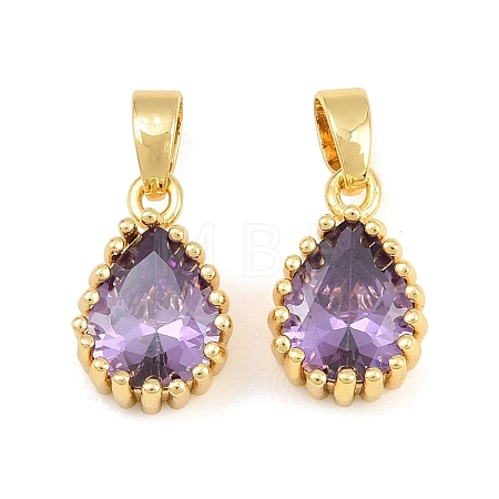 Brass Pave Cubic Zirconia Charms CU-CBA9AB3-01G-02-1