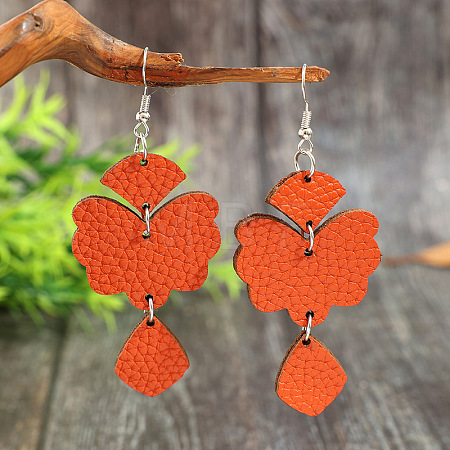 Zinc Alloy & Imitation Leather Dangle Earrings WGC987C-01-1