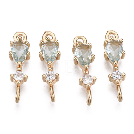 Brass Micro Pave Cubic Zirconia Links Connectors KK-R111-007-A06-1